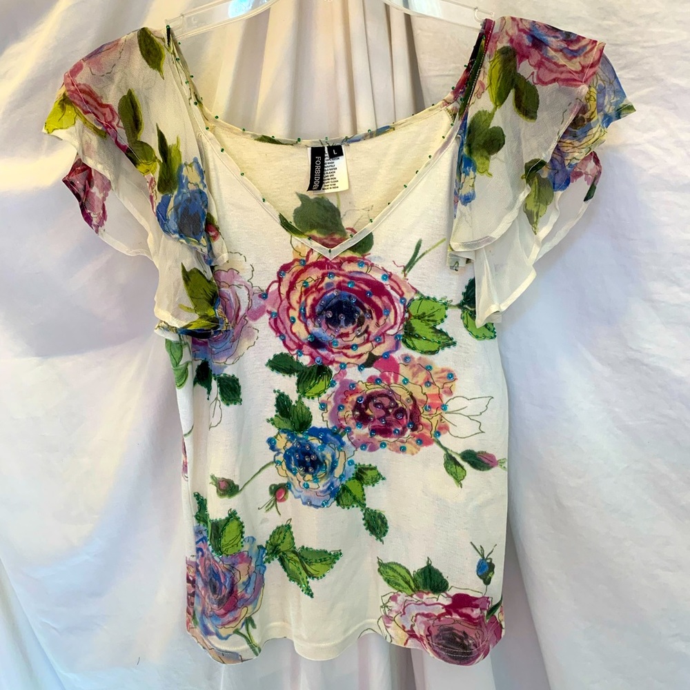 Floral embellished top